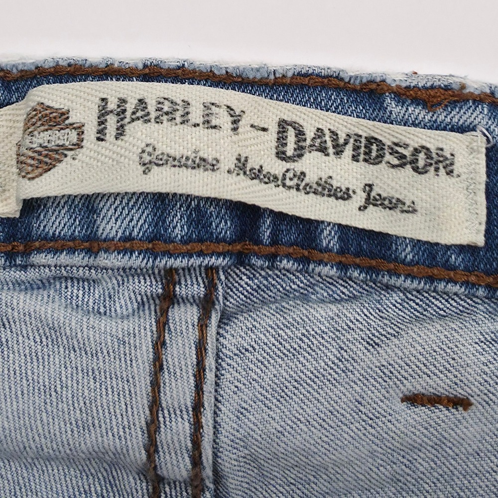 Harley-Davidson Straight Leg Jeans Womens 22 Blue Vintage Biker 90s Motor Style - Picture 3 of 14